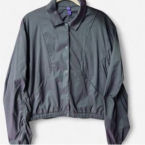 Lululemon Lab Snap Front Ruched Ripstop Vented Jacket Gray Purple Size 6